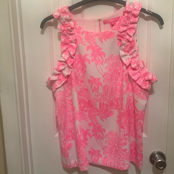 NWT Lilly Pulitzer Kailee Sleeveless Ruffle Top - Picture 1 of 9